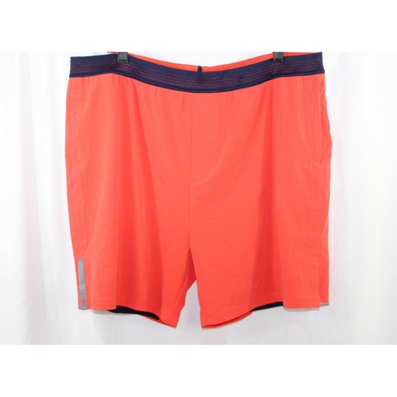 NWT Rhone Mens Orange Blue Lined 6'' Swift Shorts‎ Gym Running XXL - Picture 1 of 5